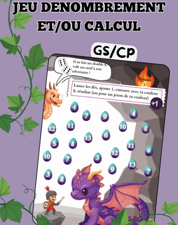 Apercu 4 JEUX EN 1 GS CP CE1 Denombrer Calcul mental medieval