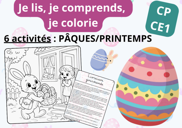 Apercu 6 histoires fiche jeu lecture je lis je colorie cp ce1