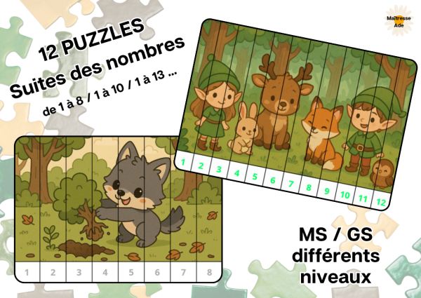Apercu Atelier jeu 12 puzzles nombres MS GS