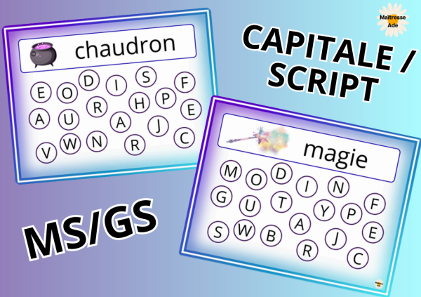 Apercu Atelier jeu MS GS Lettres en capitale script Halloween