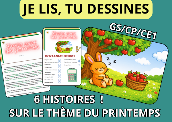 Apercu Je lis je dessine MS GS CP CE1 6 textes PRINTEMPS corrections