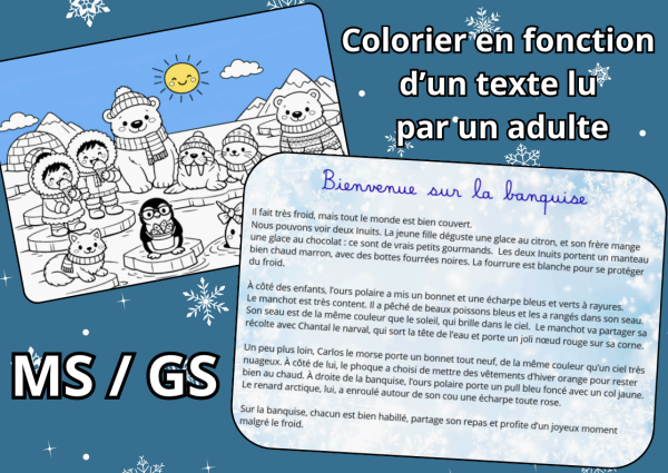 Apercu Je lis tu colories – BANQUISE MS GS