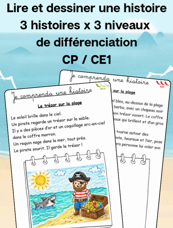 Apercu LECTURE 3 TEXTES Exercice Jeu Lis dessine CP CE1 avec differenciation