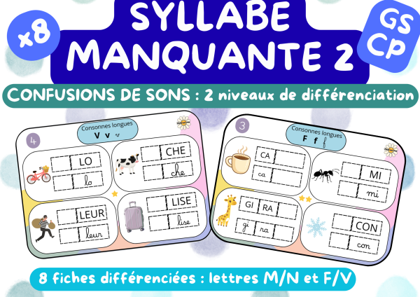 Apercu syllabe manquante M N F V gs cp consonne confusion