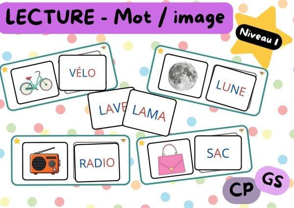 APERCU Le mot et l'image Lecture niveau 1 GS CP