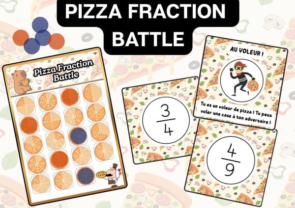 Aperçu Pizza Fraction Battle maths fraction ce1 ce2 cm1 cm2