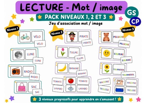 PACK APERCU Le mot et l'image Lecture niveau 3 GS CP