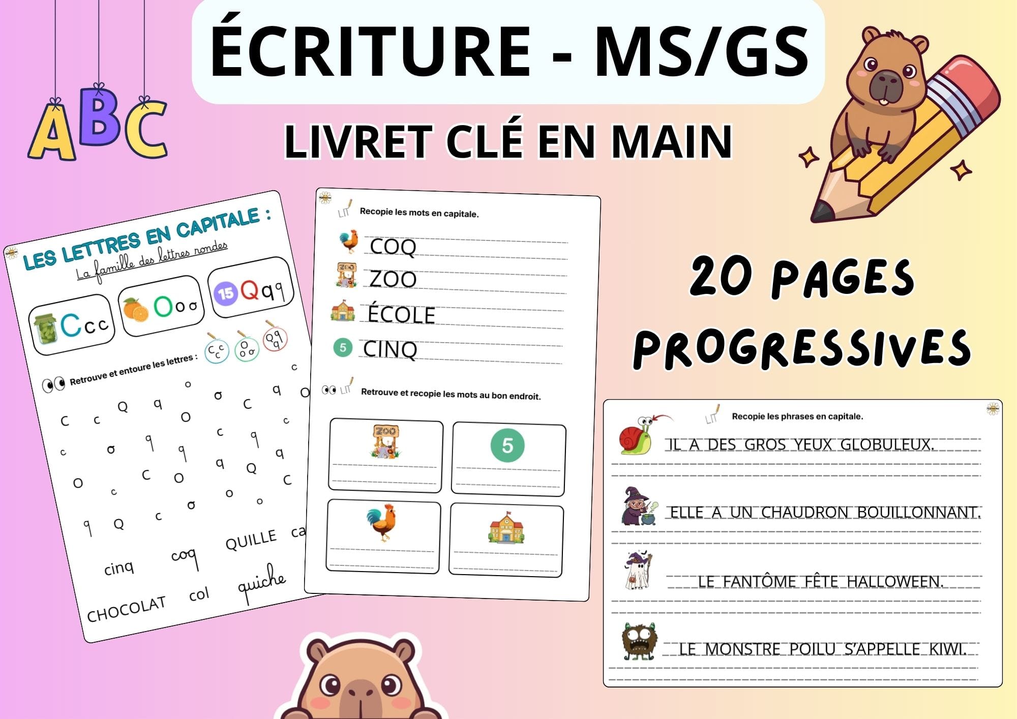 Aperçu cahier écriture mes premiers pas vers l'écriture