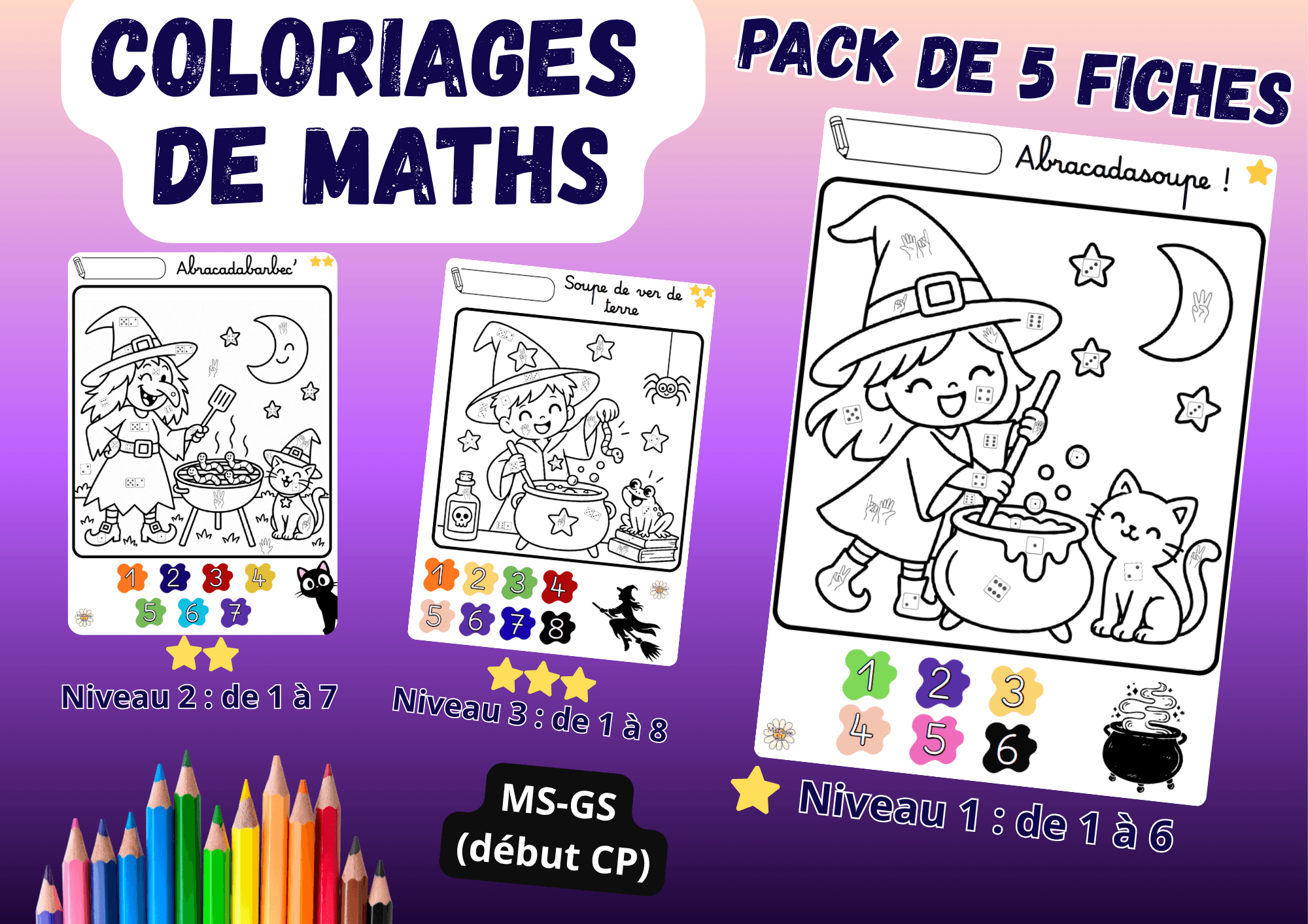 Aperçu COLORIAGES DE MATHS GS MS CP