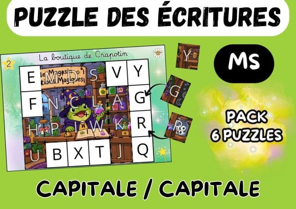 Aperçu puzzle correspondance lettres MS capitale capitale
