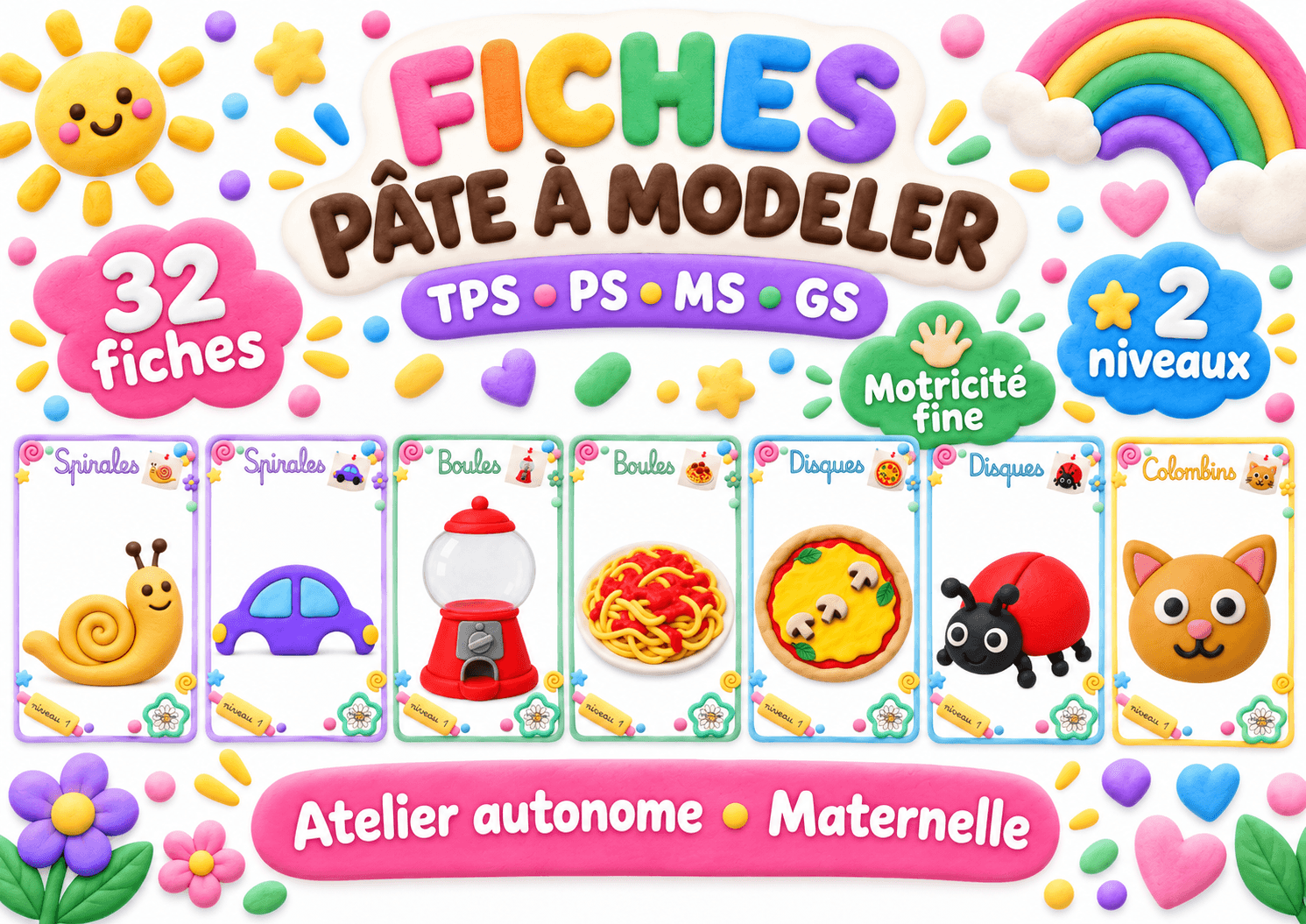 Fiches pâte à modeler maternelle